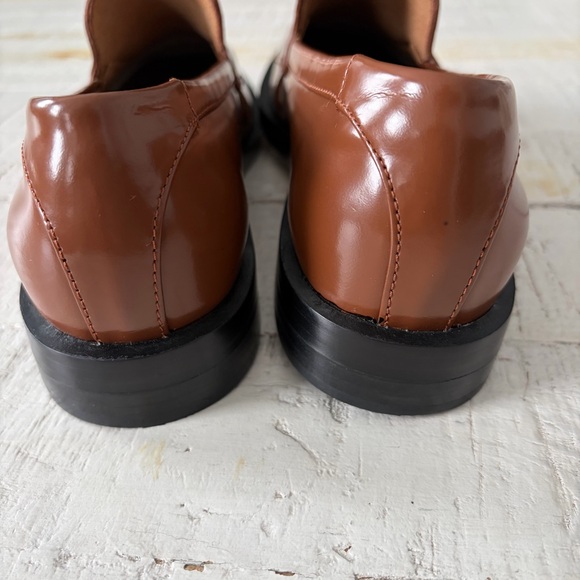 Everlane the Modern Penny Loafer NEW size 8.5 Cognac Leather Square Toe Flats - Picture 6 of 13